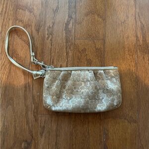 Coach Gold Wristlet Clutch